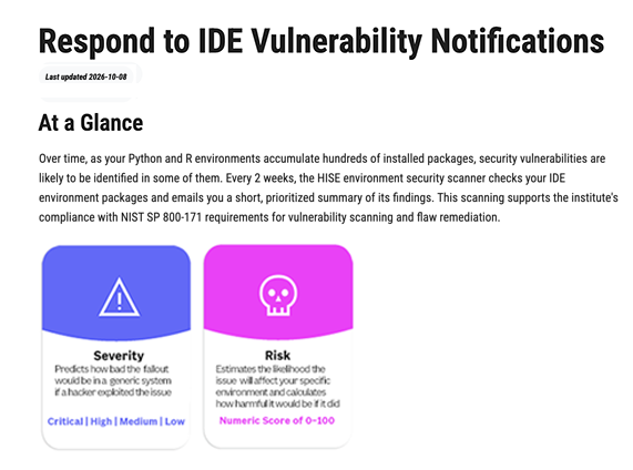 Description of vulnerability notifications